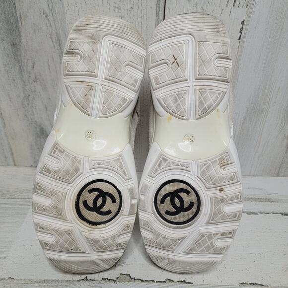 CHANEL White and Gray Sneakers - Picture 10 of 13